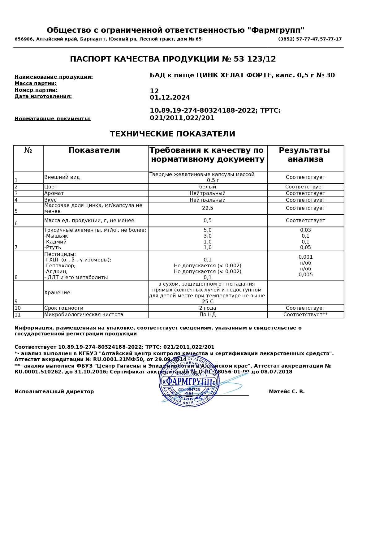 Паспорт №122024